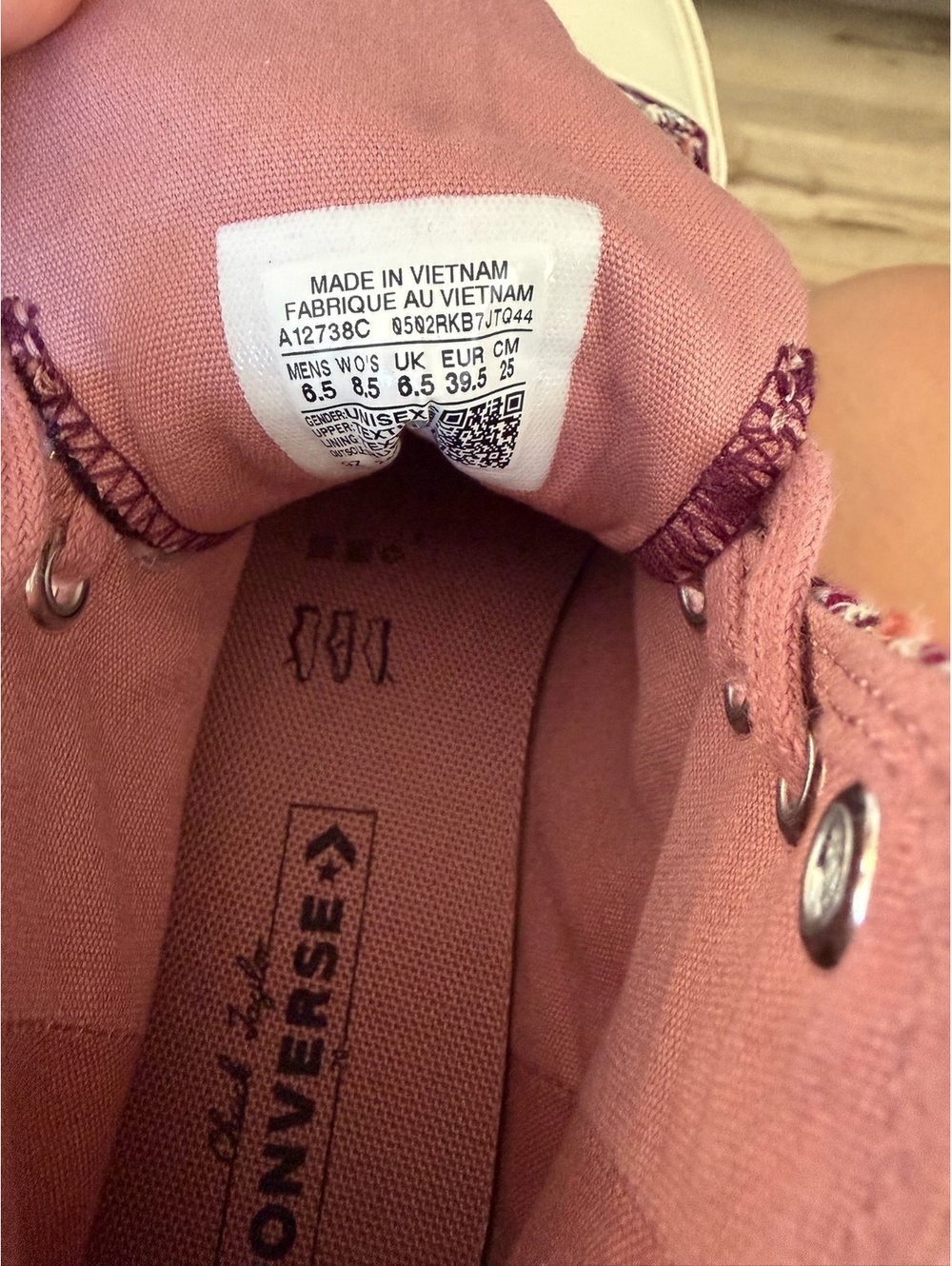 Converse Chuck Taylor All Star high top tweed sneakers pink - Picture 6 of 9